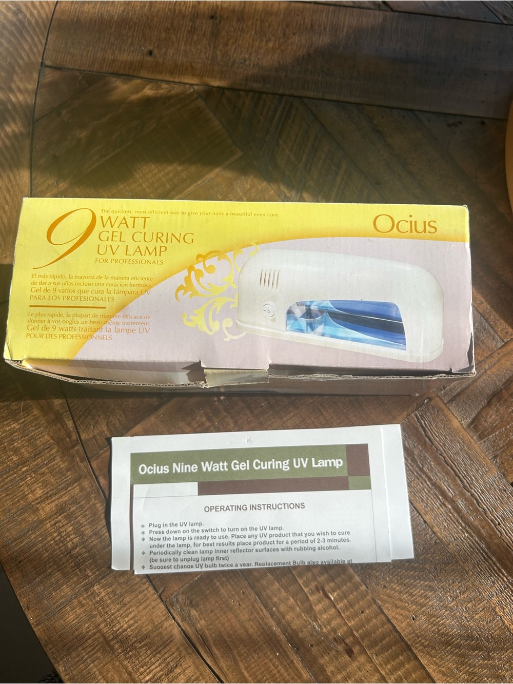 Ocius 9 Watt Gel Curing UV Lamp - White/Yellow Box